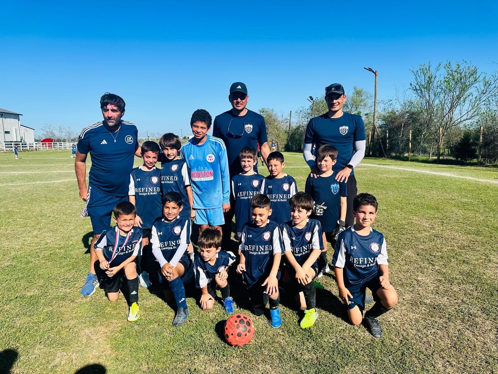 JDF Soccer team on the pitch